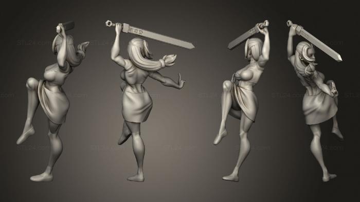 Figurines of girls (Bai Gu Jing Pose 1 scale, STKGL_1776) 3D models for cnc