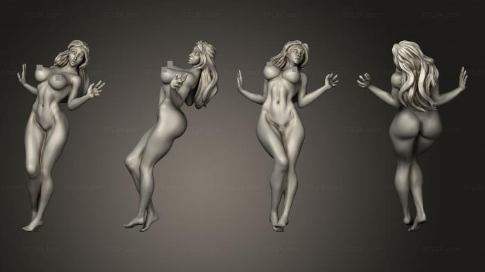 Figurines of girls (Barmaid B, STKGL_1787) 3D models for cnc