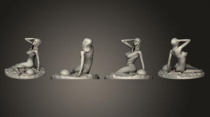Статуэтки девушки (Обнаженная пляжная девушка, STKGL_1797) 3D модель для ЧПУ станка
