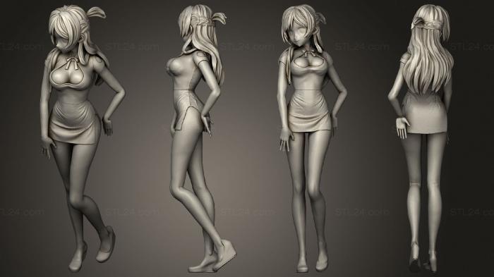 Статуэтки девушки (Чизуру Мидзухара 1, STKGL_1826) 3D модель для ЧПУ станка
