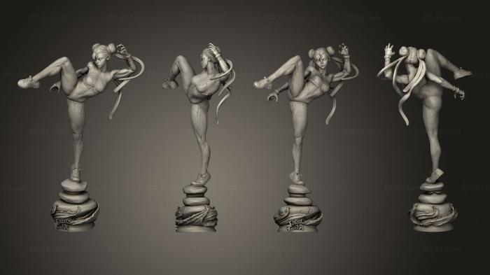 Статуэтки девушки (Уличный боец Чун Л., STKGL_1827) 3D модель для ЧПУ станка