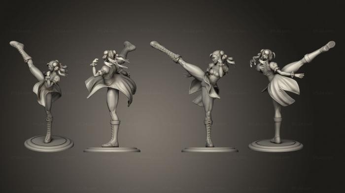 Статуэтки девушки (Чун Ли Азерама, STKGL_1828) 3D модель для ЧПУ станка