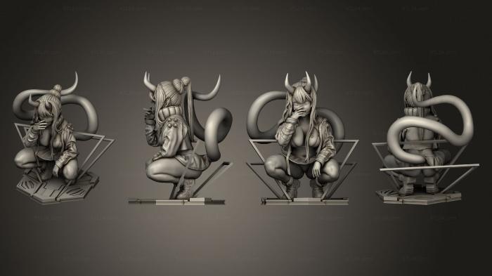 Статуэтки девушки (Демон Киберпанка, STKGL_1845) 3D модель для ЧПУ станка