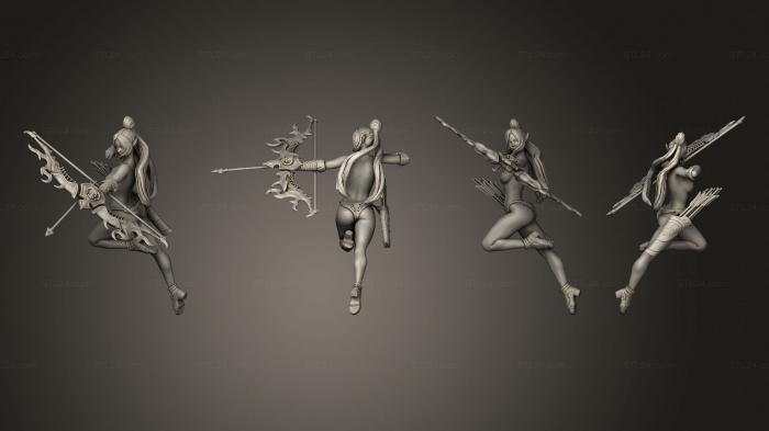 Статуэтки девушки (Битва темных эльфов голышом, STKGL_1857) 3D модель для ЧПУ станка