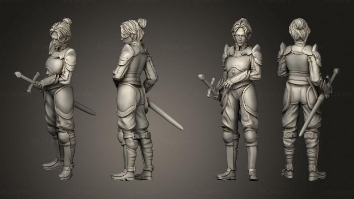Figurines of girls (Ellenor Human Fighter, STKGL_1880) 3D models for cnc