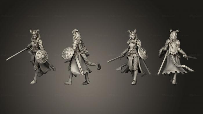 Figurines of girls (Galaad Miniatures Tiefling Knight, STKGL_1911) 3D models for cnc