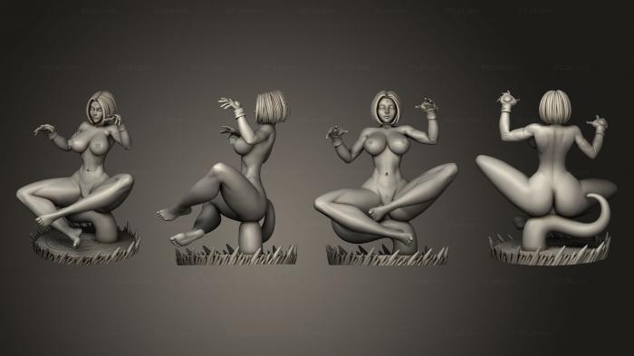 Figurines of girls (girl closed eyes without cape, STKGL_1928) 3D models for cnc