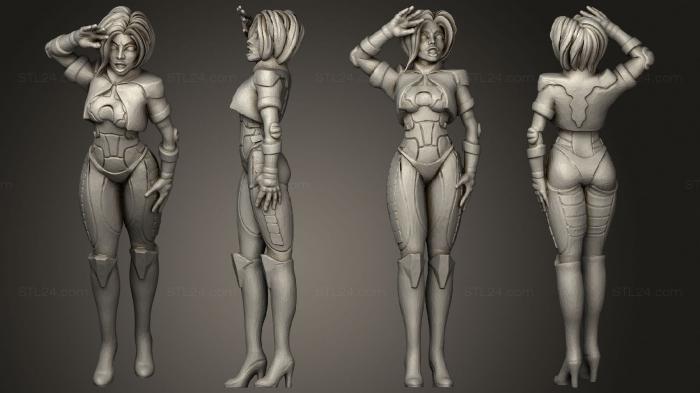 Figurines of girls (girl salute pelocorto 1, STKGL_1931) 3D models for cnc
