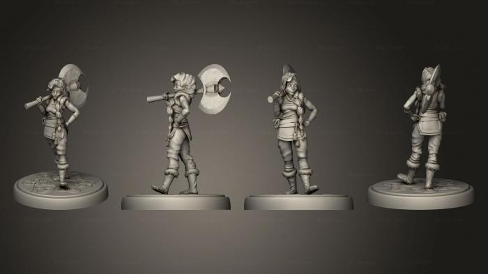 Figurines of girls (Half Dwarf Adventurer, STKGL_1950) 3D models for cnc