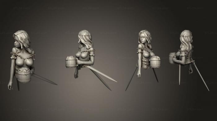 Figurines of girls (jalissa bust swords, STKGL_1977) 3D models for cnc