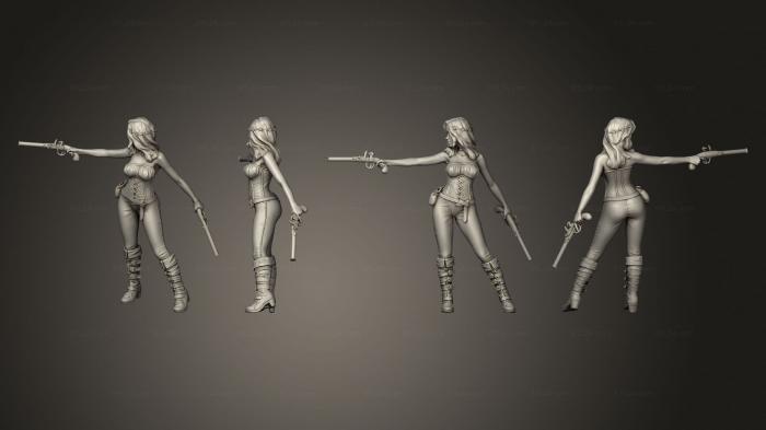 Figurines of girls (jalissa guns, STKGL_1979) 3D models for cnc