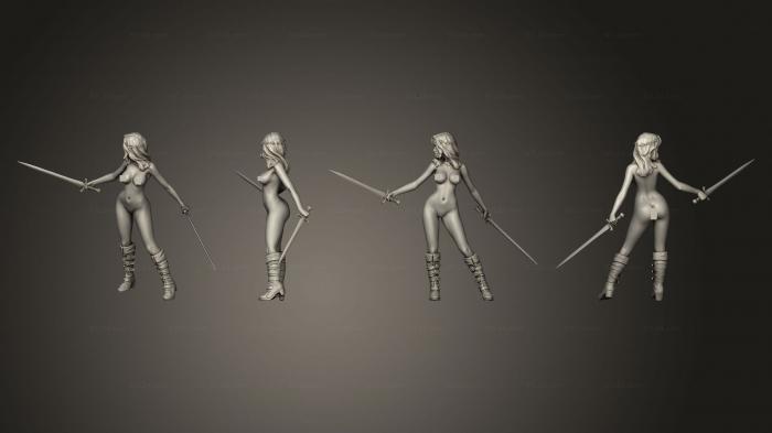 Figurines of girls (jalissa standing nude boots, STKGL_1990) 3D models for cnc