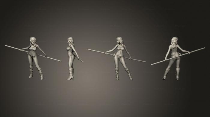 Статуэтки девушки (Палка джалиссы, STKGL_1996) 3D модель для ЧПУ станка