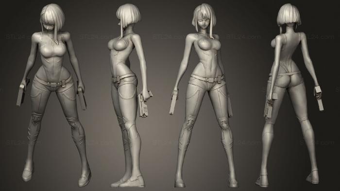 Figurines of girls (Lucy Cyberpunk Edgerunners 2077 Anime Girl, STKGL_2046) 3D models for cnc