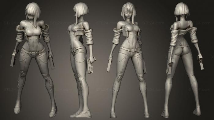 Figurines of girls (Lucy Cyberpunk, STKGL_2047) 3D models for cnc