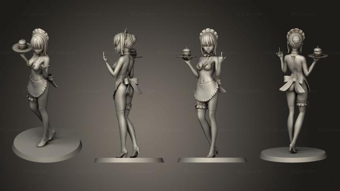Figurines of girls (Maid V 2, STKGL_2056) 3D models for cnc