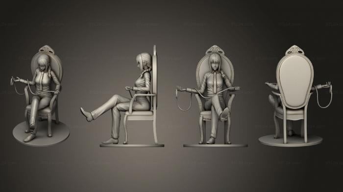 Статуэтки девушки (Макима, STKGL_2059) 3D модель для ЧПУ станка
