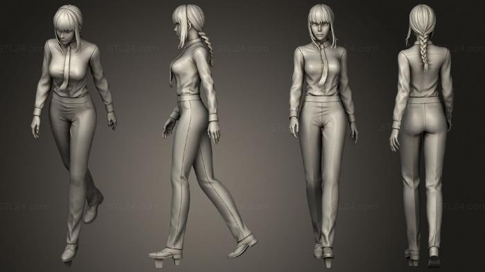 Figurines of girls (Makimafrom Chainsaw Full 01 Makima v 2, STKGL_2062) 3D models for cnc