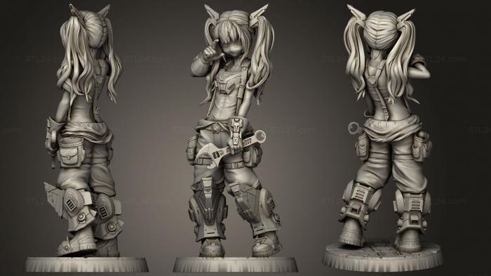 Figurines of girls (Mecha Girl, STKGL_2083) 3D models for cnc