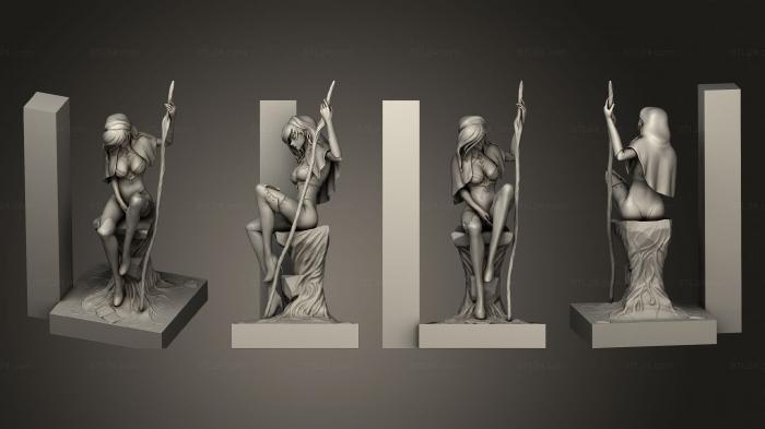 Статуэтки девушки (Слились Волосы И Голова, STKGL_2090) 3D модель для ЧПУ станка