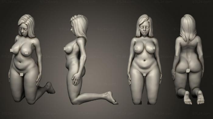 Figurines of girls (Naked and Kneeling Female Prisoner Slave, STKGL_2118) 3D models for cnc