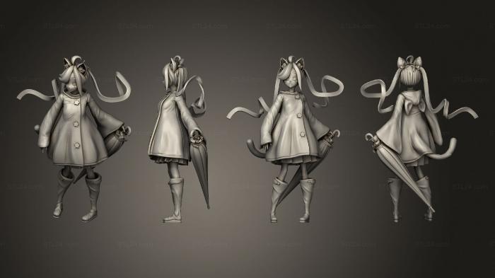 Figurines of girls (Neko Rainy Day Tayn 1, STKGL_2123) 3D models for cnc