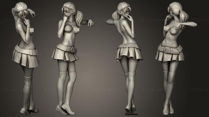 Figurines of girls (oogle topless, STKGL_2146) 3D models for cnc