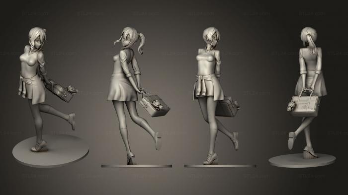 Статуэтки девушки (Розовая Студия Hayasaka School, STKGL_2154) 3D модель для ЧПУ станка