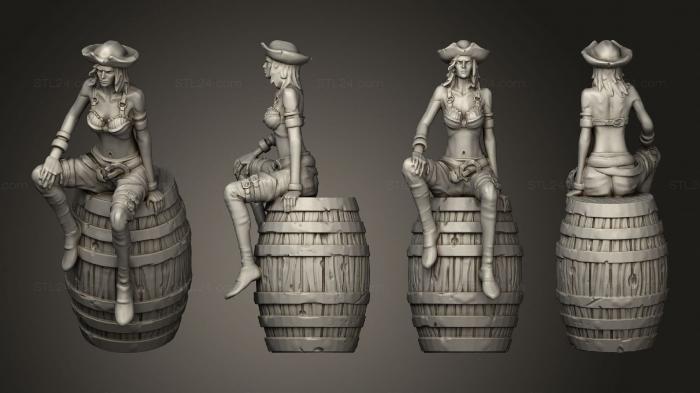 Figurines of girls (Pirate Striker Sitting, STKGL_2161) 3D models for cnc