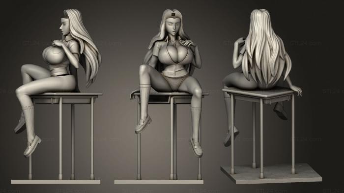 Статуэтки девушки (Rangiku SFW Твердый, STKGL_2171) 3D модель для ЧПУ станка