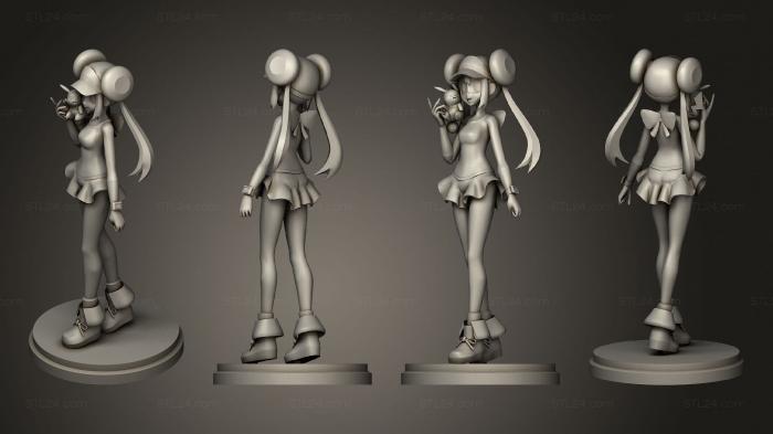 Статуэтки девушки (Роза Мастерит Покемонов, STKGL_2177) 3D модель для ЧПУ станка