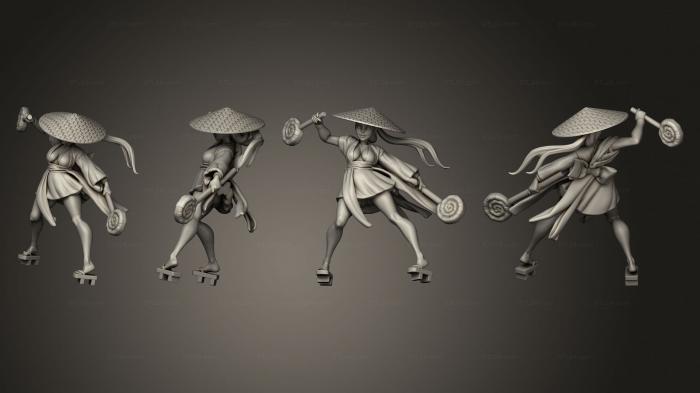 Figurines of girls (Samurai girl candy variant, STKGL_2190) 3D models for cnc