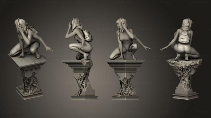 Статуэтки девушки (Статуя Паука Гвен фанарт, STKGL_2225) 3D модель для ЧПУ станка
