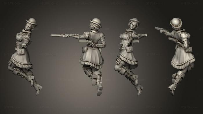 Figurines of girls (Steam Constructs Gunner Dorothy Shooting, STKGL_2234) 3D models for cnc