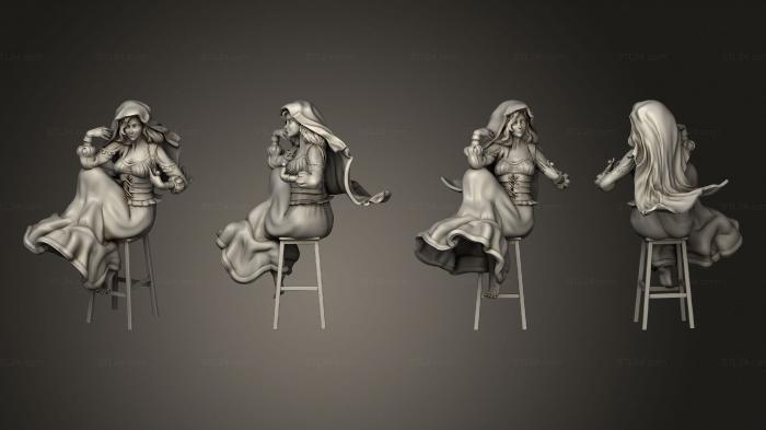 Статуэтки девушки (Предсказательница Судьбы Вампиров, STKGL_2281) 3D модель для ЧПУ станка