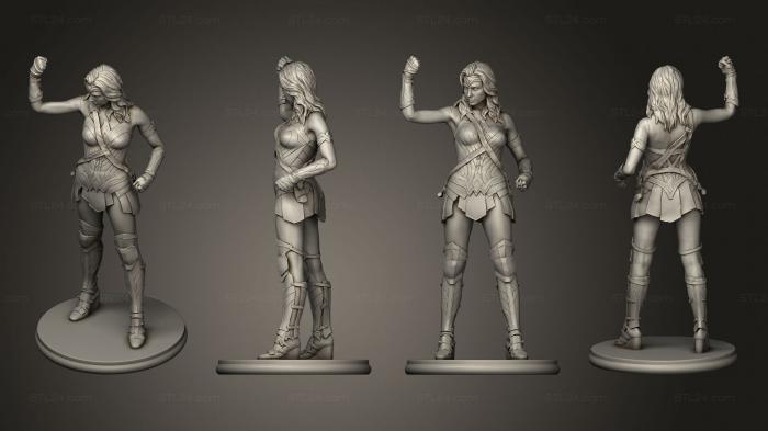 Статуэтки девушки (Блуждающая Женщина с волосами, STKGL_2294) 3D модель для ЧПУ станка
