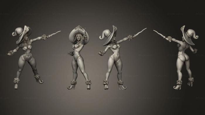 Статуэтки девушки (Поза ведьмы и эльфа 3 01, STKGL_2308) 3D модель для ЧПУ станка