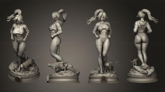 Figurines of girls (Yoruichi, STKGL_2332) 3D models for cnc