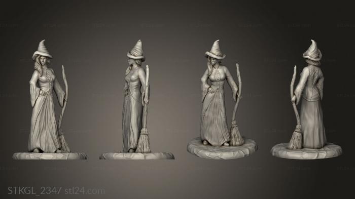 Figurines of girls (able tabletop familiars and beasts Witch Decorative, STKGL_2347) 3D models for cnc