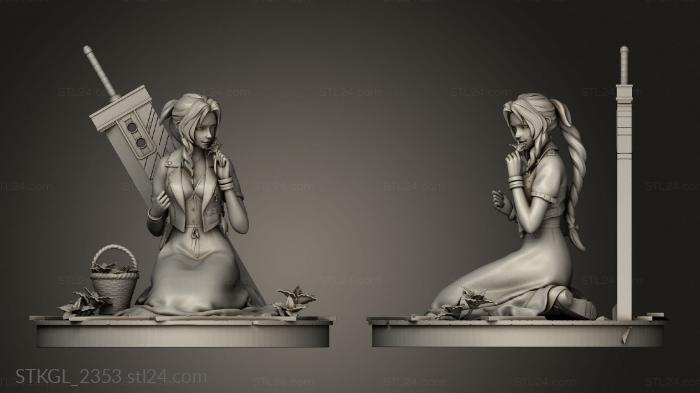 Figurines of girls (Aerith, STKGL_2353) 3D models for cnc