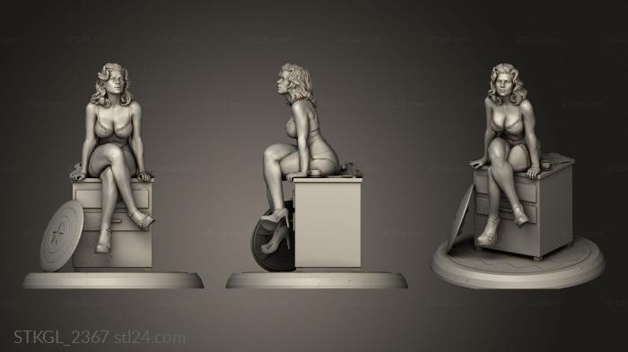 Figurines of girls (Agent Carter Pablo Perdomo sexy base, STKGL_2367) 3D models for cnc