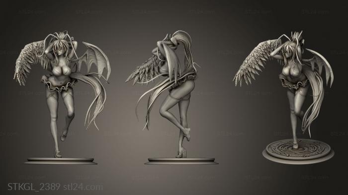 Figurines of girls (Akeno Angel wing, STKGL_2389) 3D models for cnc