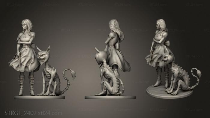 Figurines of girls (Alice Darkness, STKGL_2402) 3D models for cnc