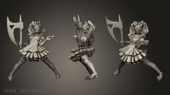 Figurines of girls (Alice in Wonderland With Cup, STKGL_2403) 3D models for cnc