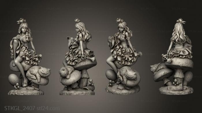 Figurines of girls (Alice In Wonderland, STKGL_2407) 3D models for cnc