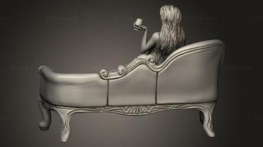 Figurines of girls (anatomy girl on the sofa clothed, STKGL_2428) 3D models for cnc