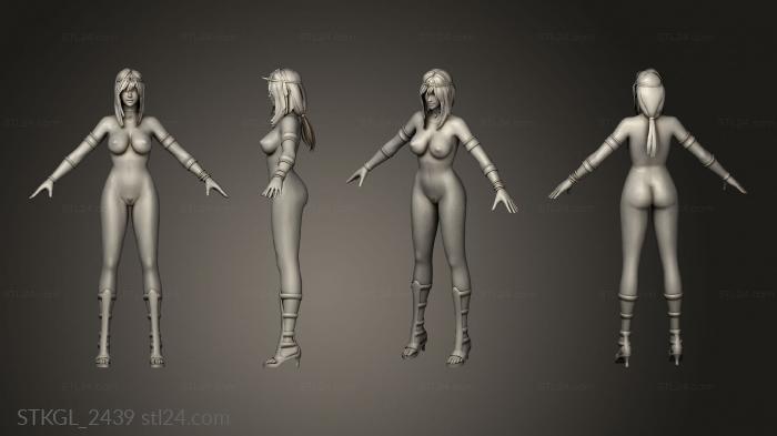 Figurines of girls (Pillar Woman Half Nude, STKGL_2439) 3D models for cnc