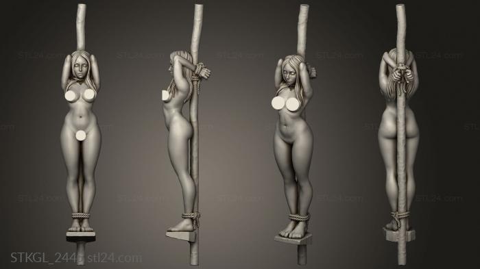 Figurines of girls (Tied to Pole Female Prisoner manufaktura sub series, STKGL_2445) 3D models for cnc