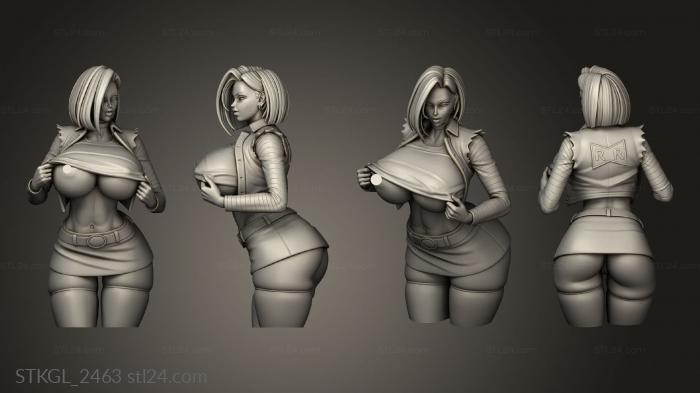 Figurines of girls (android holder by, STKGL_2463) 3D models for cnc