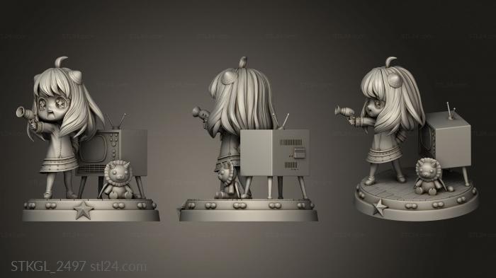 Figurines of girls (Anya Forger Bangs, STKGL_2497) 3D models for cnc